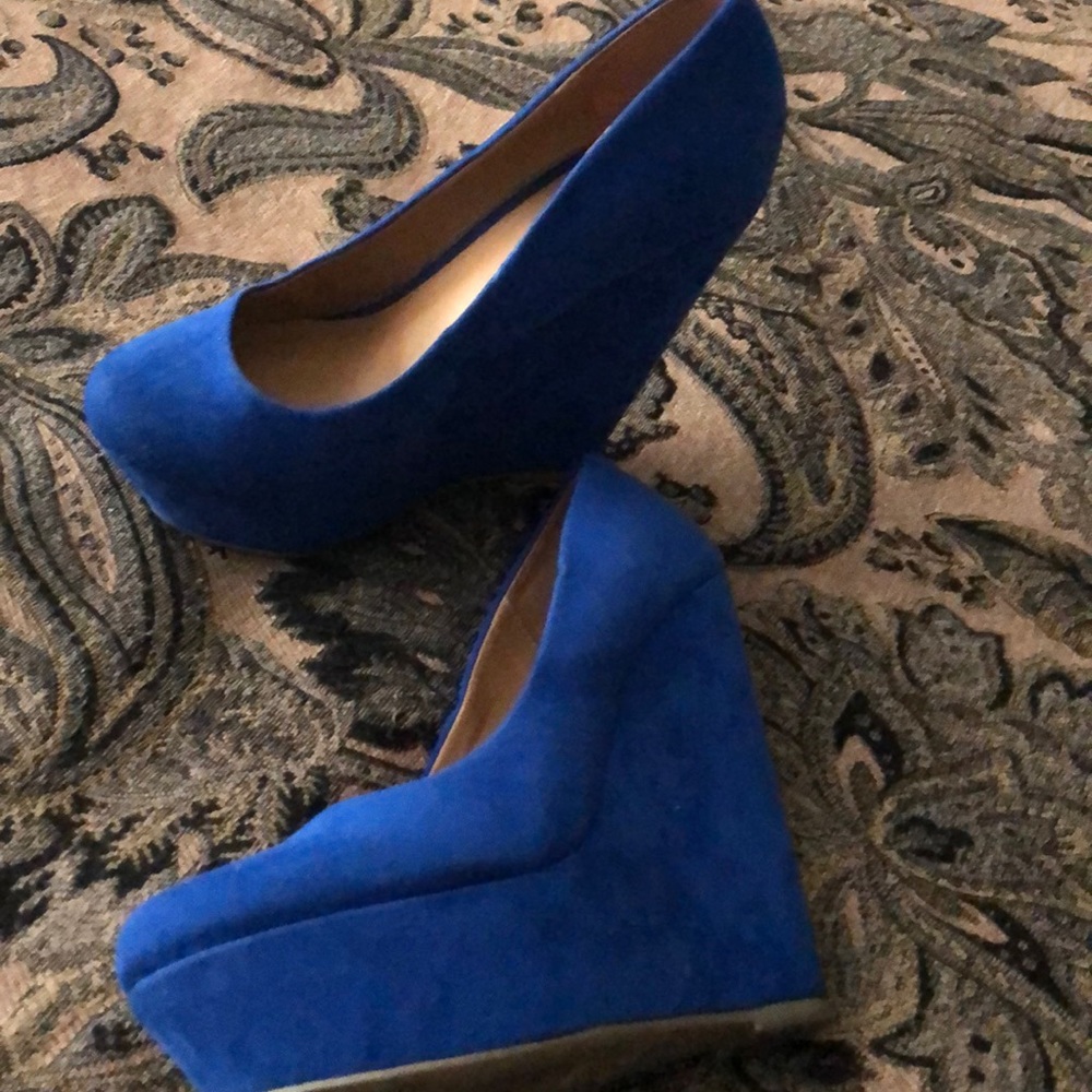 Blue platform wedges
